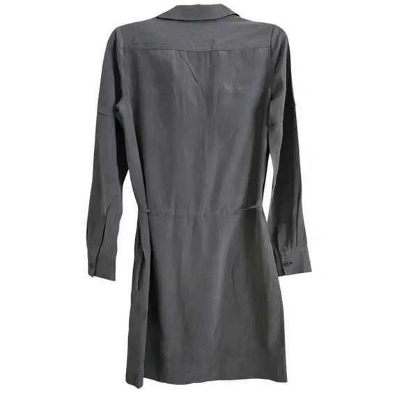 Diane Von Furstenberg Taya Women Silk Dress Steel Gray Size 2 #063 - Picture 3 of 10
